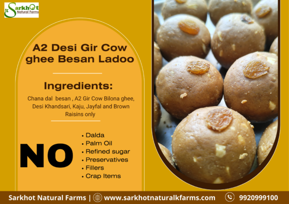 Organic Besan ladoo, Besan ladoo, A2 Ghee Besan ladoo